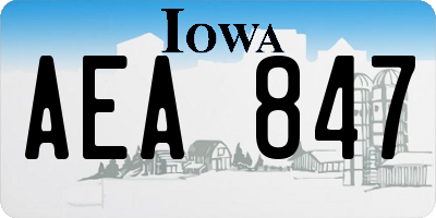 IA license plate AEA847