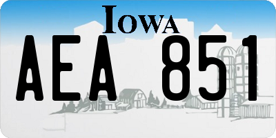 IA license plate AEA851