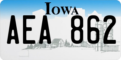 IA license plate AEA862