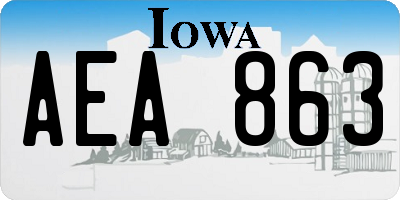 IA license plate AEA863