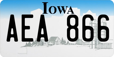 IA license plate AEA866