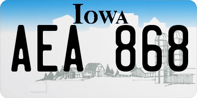 IA license plate AEA868