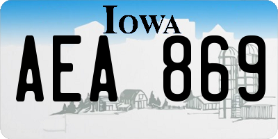 IA license plate AEA869