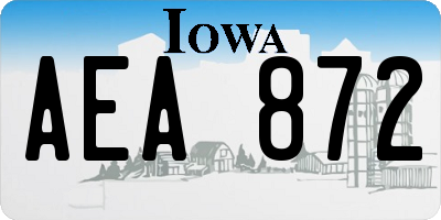 IA license plate AEA872