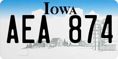 IA license plate AEA874