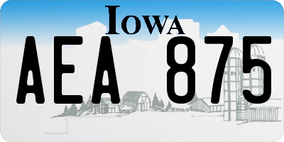 IA license plate AEA875