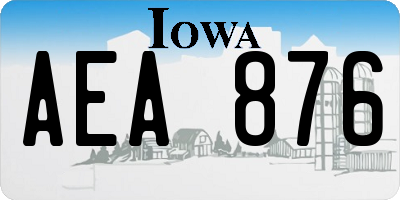 IA license plate AEA876