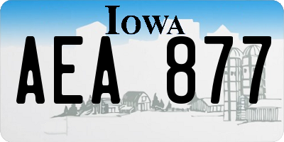 IA license plate AEA877