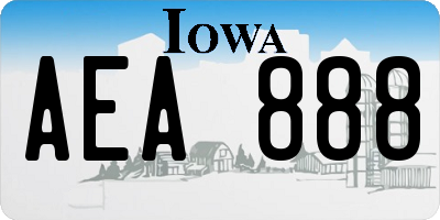 IA license plate AEA888