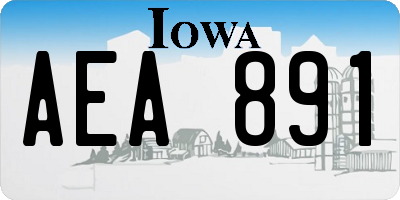 IA license plate AEA891
