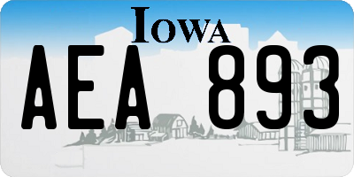 IA license plate AEA893
