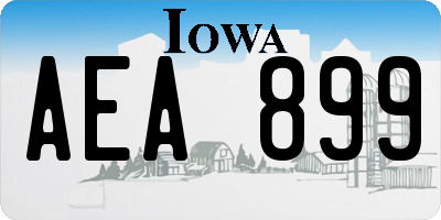 IA license plate AEA899
