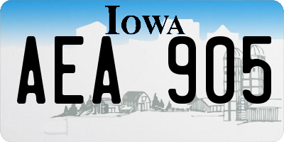 IA license plate AEA905