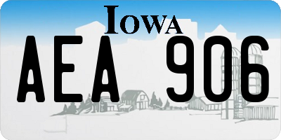 IA license plate AEA906