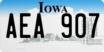 IA license plate AEA907