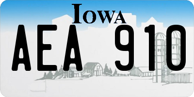 IA license plate AEA910