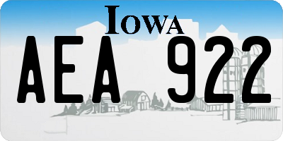 IA license plate AEA922