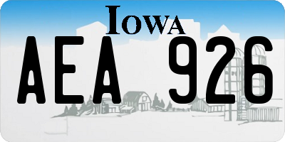 IA license plate AEA926