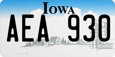 IA license plate AEA930
