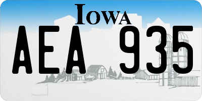 IA license plate AEA935