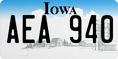 IA license plate AEA940