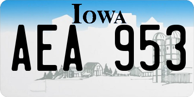 IA license plate AEA953