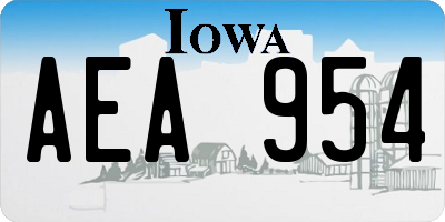 IA license plate AEA954
