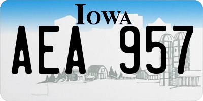 IA license plate AEA957