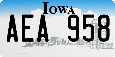 IA license plate AEA958
