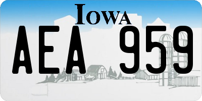 IA license plate AEA959