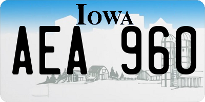 IA license plate AEA960