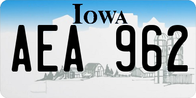 IA license plate AEA962