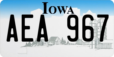 IA license plate AEA967