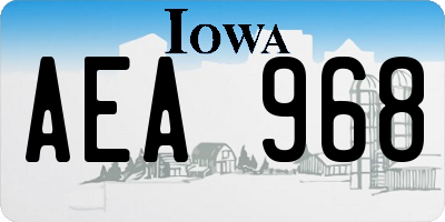 IA license plate AEA968