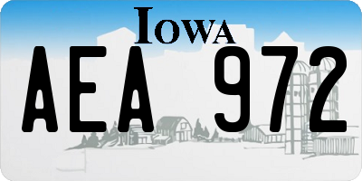 IA license plate AEA972
