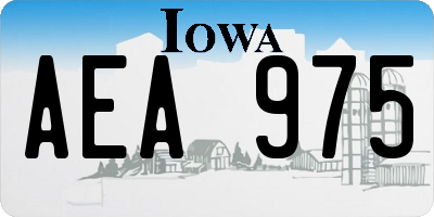 IA license plate AEA975