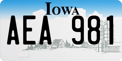 IA license plate AEA981