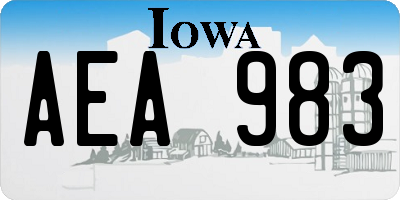 IA license plate AEA983