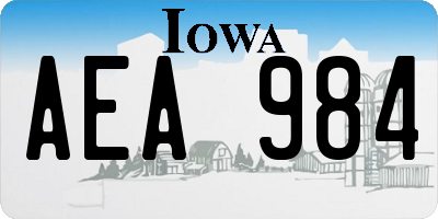 IA license plate AEA984