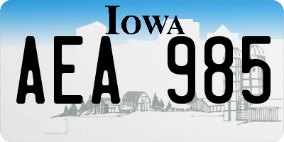 IA license plate AEA985