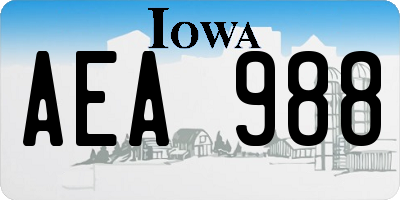 IA license plate AEA988