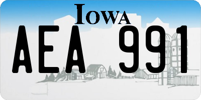 IA license plate AEA991