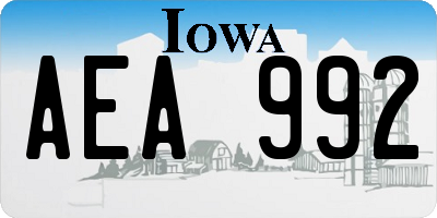 IA license plate AEA992
