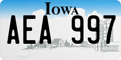 IA license plate AEA997