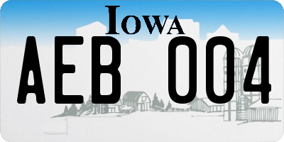 IA license plate AEB004