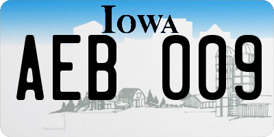 IA license plate AEB009