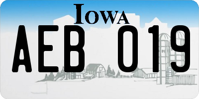 IA license plate AEB019