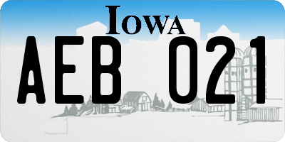 IA license plate AEB021