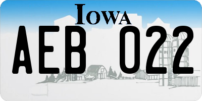 IA license plate AEB022