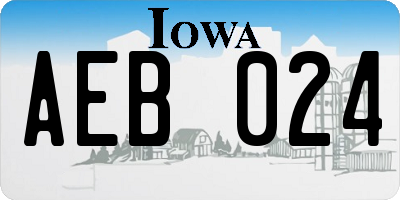 IA license plate AEB024